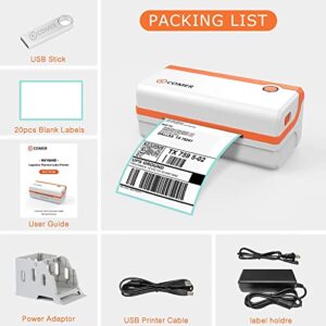 K COMER HD Thermal Shipping Label Printer 300DPI, Direct Thermal 4x6 High-Speed Label Printer, Compatible with Windows and Mac,Supports Multiple Platform Applications