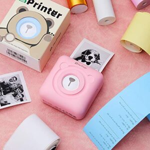 Weewooday Peripage Mini Printer Portable Printer Pocket Printer A6 Portable Thermal Printer Label Sticky Note Sticker Photo Printer for Smart Phone with Bluetooth USB Connect