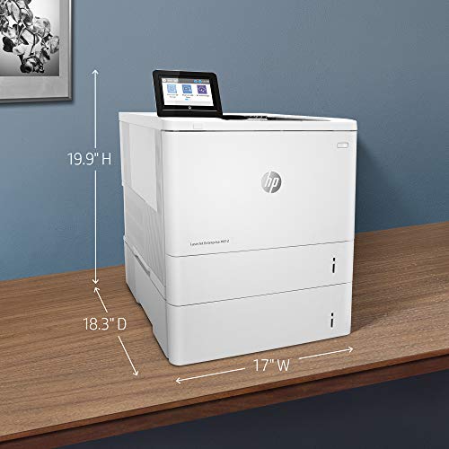 HP LaserJet Enterprise M612x Monochrome Printer with built-in Ethernet, 2-sided printing & extra paper tray (7PS87A), White