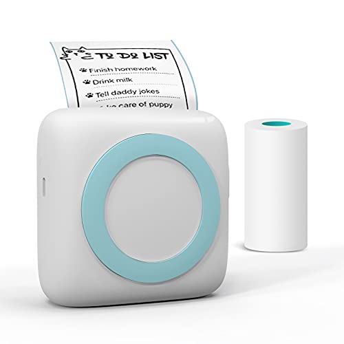 HOMESTEC Mini Printer, Label Maker Machine Portable Thermal Printer for Smartphone with Tape Wireless Bluetooth Printing