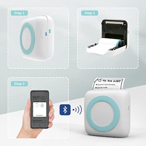 HOMESTEC Mini Printer, Label Maker Machine Portable Thermal Printer for Smartphone with Tape Wireless Bluetooth Printing