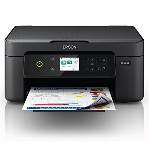 Epson Expression Home XP-4205 Wireless Color Inkjet All-in-One Printer, Black - Print Copy Scan - 2.4" Color Display, 10.0 ppm, 5760 x 1440 dpi, Auto 2-Sided Printing, Voice Activated