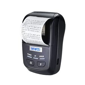 vretti bluetooth receipt printer, 2inches 58mm portable direct thermal printer compatible with android,windows, mini wireless mobile usb pos printer for restaurant retail, sales, kitchen, hotel