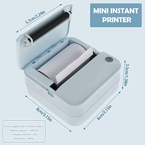 TVAIGER Mini Printer, Portable Thermal Printer, Bluetooth Inkless Lable Printers with 6 Rolls Printing Paper Compatible with iOS and Android for Label Receipt Photo Notes and Memos