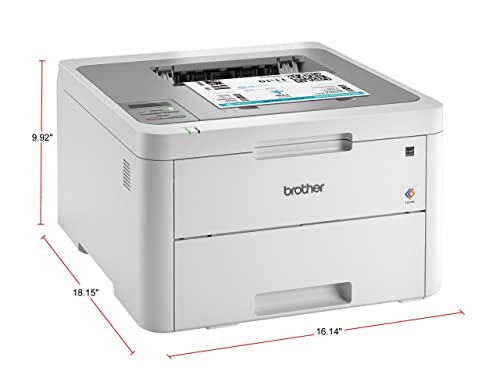 Brother HL-L32 10CW Compact Digital Color Laser Printer, 19ppm, 250-sheet, LCD, with Wireless and Mobile Device Printing, Durlyfish