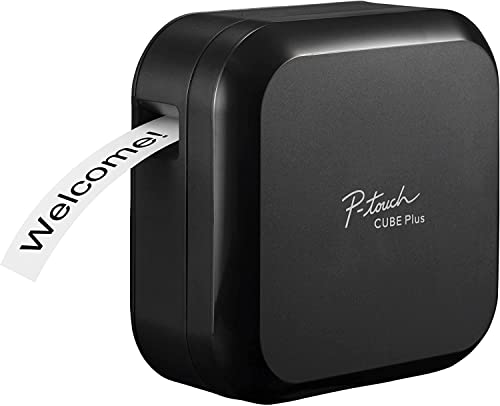 Brother P-Touch Cube Plus Versatile Label Maker, Black - Bluetooth Wireless and USB Wired Connectivity - Design & Print Personalized Labels, Lightweight and Portable, Auto Cutter