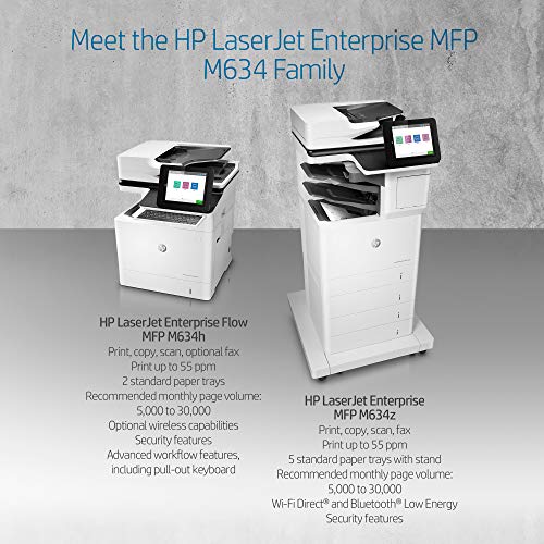 HP LaserJet Enterprise Flow MFP M634h Monochrome All-in-One Printer with built-in Ethernet & 2-sided printing (7PS95A)