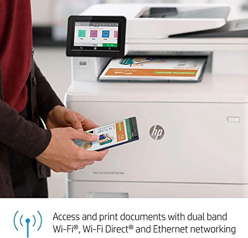 HP Laserjet Pro M479fdw Wireless Color All-in-One Laser Printer for Home Office- Print Scan Copy Fax - 28 ppm, 600x600 dpi, 8.5x14, Auto 2-Sided Printing, 50-Sheet ADF, Ethernet