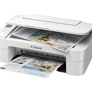 Canon PIXMA TS Series Wireless Inkjet All-in-One Printer - Print, Scan and Copy for Home or Office - up to 4800 x 1200 Resolution, 1.5 Segment LCD Display - White - BROAGE 6 Feet Printer Cable