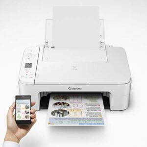 Canon PIXMA TS Series Wireless Inkjet All-in-One Printer - Print, Scan and Copy for Home or Office - up to 4800 x 1200 Resolution, 1.5 Segment LCD Display - White - BROAGE 6 Feet Printer Cable