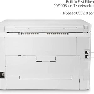 HP Color Laserjet Pro MFP M182nw All-in-One Wireless Laser Printer, White - Print Scan Copy - 17 ppm, 600 x 600 dpi, 8.5 x 14, 2-Line LCD with Numeric Keypad Display, Ethernet, Cbmou Printer Cable