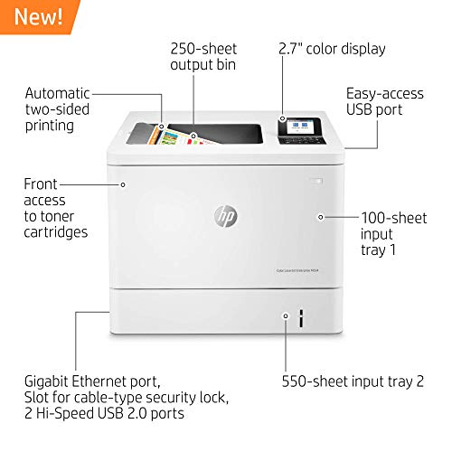 HP Color Laserjet Enterprise M554dn Duplex Printer (7ZU81A) (Renewed)