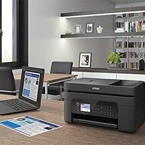 Epson Workforce WF-2850 All-in-One Wireless Color Inkjet Printer for Home Office, Black - Print Scan Copy Fax - 10 ppm, 5760 x 1440 dpi, 8.5 x 14, Borderless Auto 2-Sided Printing, 30-Sheet ADF