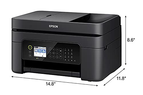 Epson Workforce WF-2850 All-in-One Wireless Color Inkjet Printer for Home Office, Black - Print Scan Copy Fax - 10 ppm, 5760 x 1440 dpi, 8.5 x 14, Borderless Auto 2-Sided Printing, 30-Sheet ADF