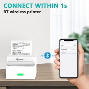 Buyounger Mini Printer, Mini Sticker Printer for iPhone Android Phone, Pocket Printer for Photo/Picture/Text/Notes/Label, White