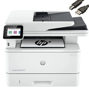 hp laserjet pro mfp 4101fdwe wireless black & white printer, print scan copy fax, auto 2-sided printing, 42 ppm, 512 mb, smart office features and fax, bundle with jawfoal printer cable