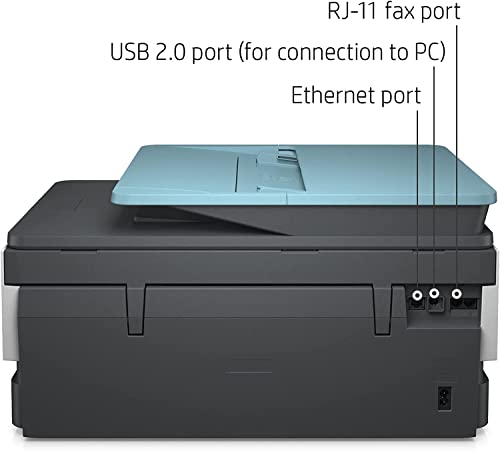 HP OfficeJet Pro 80 28e All-in-One Wireless Color Inkjet Printer, Print Scan Copy Fax, Ethernet, 20 ppm, Auto 2-Sided Printing, 4800 x 1200 dpi, Blue (Renewed)