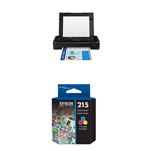 epson canada workforce 110 wireless mobile printer – c11ce05201 with tricolour ink bundle