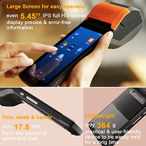 Mobile POS Printer SUNMI V2 POS Terminal with 58mm Thermal Receipt Printer, Speaker, Cam, Barcode Scanner in One Handheld PDA Printer, Compatible with Loyverse iREAP CashStock for Sales Retail Print