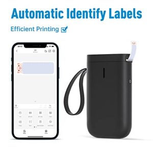 DEEPIN D11 Label Maker Machine Portable Bluetooth Label Maker with Tape, Thermal Label Printer Multiple Templates for Phone, Mini Label Sticker Printer for Business Office Organization, Black