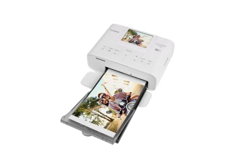 Canon SELPHY CP1300 Wireless Compact Photo Printer + RP-108 High-Capacity Color Ink/Paper Set Bundle, White