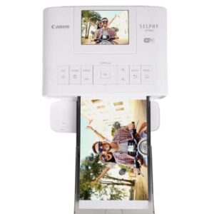 Canon SELPHY CP1300 Wireless Compact Photo Printer + RP-108 High-Capacity Color Ink/Paper Set Bundle, White