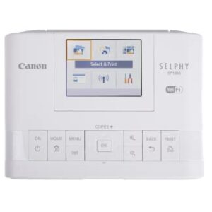 Canon SELPHY CP1300 Wireless Compact Photo Printer + RP-108 High-Capacity Color Ink/Paper Set Bundle, White