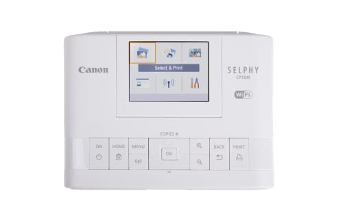 Canon SELPHY CP1300 Wireless Compact Photo Printer + RP-108 High-Capacity Color Ink/Paper Set Bundle, White