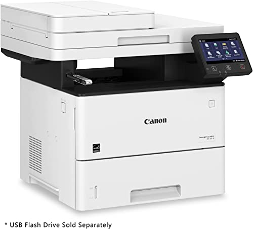 Canon imageCLASS D1620 All-in-One Wireless Monochrome Laser Printer, White - Print Scan Copy - 5" Touch Panel, 45 ppm, 600 x600 dpi, 8.5" x 14", Auto 2-Sided Printing, 50-Sheet ADF, Ethernet
