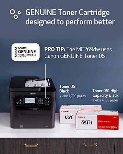 Canon imageCLASS MF269dw - All-in-One, Wireless, Mobile-Ready Laser Printer, with Duplex Automatic Document Feeder, Up to 30 Pages Per Minute and High Yield Toner Option