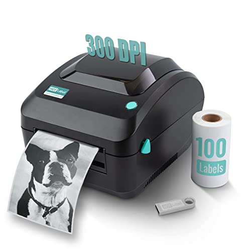 HotLabel 300 DPI Shipping Label Printer 4x6, A300 Direct Thermal Label Printer for Shipping Packages, Product Barcode Printer Sticker Maker Machine for Amazon Shopify FedEx UPS, Address Mailing