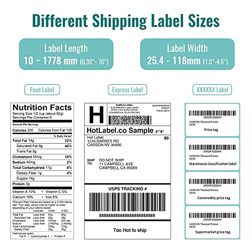 HotLabel 300 DPI Shipping Label Printer 4x6, A300 Direct Thermal Label Printer for Shipping Packages, Product Barcode Printer Sticker Maker Machine for Amazon Shopify FedEx UPS, Address Mailing