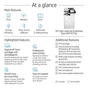 HP Color LaserJet Enterprise Flow Multifunction M776z All-in-One Wireless Duplex Printer with JetIntelligence (3WT91A)