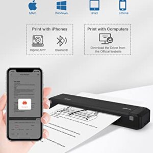 POLONO Portable Printer, MT800 2.0 Wireless Bluetooth Thermal Printer, Support 8.5" X 11" US Letter, Compatible with Android and iOS Thermal Ribbon Support MT800 (216mm) Portable Thermal Printer