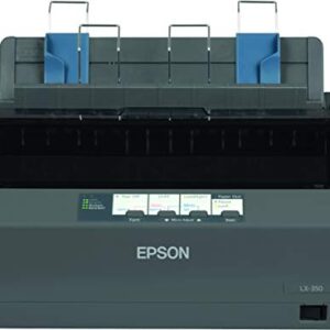 Epson LX-350 Dot matrix printer, 9 pins, 80 column, original + 4 copies, 347 cps HSD (10 cpi), Epson ESC/P - IBM 2380+ emulation, 3 fonts, 8 BarCode fonts, 3 paper paths, single and continous sheet, paper park, USB, Parallel and Serial I/F - BEING RE