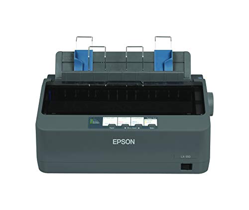 Epson LX-350 Dot matrix printer, 9 pins, 80 column, original + 4 copies, 347 cps HSD (10 cpi), Epson ESC/P - IBM 2380+ emulation, 3 fonts, 8 BarCode fonts, 3 paper paths, single and continous sheet, paper park, USB, Parallel and Serial I/F - BEING RE