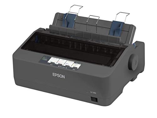 Epson LX-350 Dot matrix printer, 9 pins, 80 column, original + 4 copies, 347 cps HSD (10 cpi), Epson ESC/P - IBM 2380+ emulation, 3 fonts, 8 BarCode fonts, 3 paper paths, single and continous sheet, paper park, USB, Parallel and Serial I/F - BEING RE