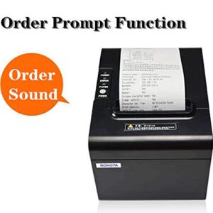 80MM POS Thermal Receipt Printer Compatible 80mm Thermal Paper Rolls - 250mm/sec High-Speed Printing with ESC/POS Print Commands.(Black) (USB)