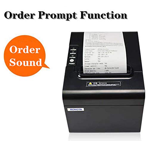 80MM POS Thermal Receipt Printer Compatible 80mm Thermal Paper Rolls - 250mm/sec High-Speed Printing with ESC/POS Print Commands.(Black) (USB)