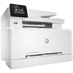HP Color Laserjet Pro M283cdwD Wireless All-in-One Laser Printer, Print Scan Copy Fax, Auto 2-Sided Printing, Remote Mobile Print, 22ppm, 260-Sheet, 256MB, White - Bundle with JAWFOAL Printer Cable
