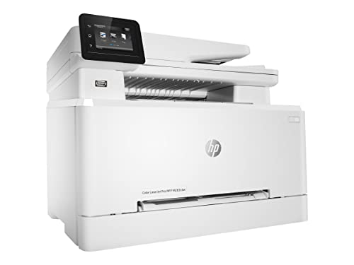HP Color Laserjet Pro M283cdwD Wireless All-in-One Laser Printer, Print Scan Copy Fax, Auto 2-Sided Printing, Remote Mobile Print, 22ppm, 260-Sheet, 256MB, White - Bundle with JAWFOAL Printer Cable