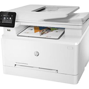 HP Color Laserjet Pro M283cdwD Wireless All-in-One Laser Printer, Print Scan Copy Fax, Auto 2-Sided Printing, Remote Mobile Print, 22ppm, 260-Sheet, 256MB, White - Bundle with JAWFOAL Printer Cable