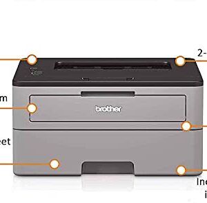 Brother HL-L2300D Monochrome Laser Printer - Auto Duplex Printing - Up to 26 Pages/Minute - Up to 250 Sheet Paper Input - 2400 x 600 dpi - Hi Speed USB Connectivity, Wulic USB Printer Cable