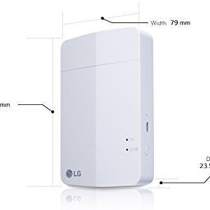 New LG PD251 Portable Mobile Pocket Photo Printer 3 [White] (Follow-up Model of PD241 and PD239) Bluetooth Wireless Printing for iOS, Android and Windows OS