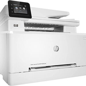 HP Color Laser Jet Pro M283cdw-F Wireless All-in-One Laser Printer, Print Scan Copy Fax, 600x600DPI, 260-Sheet, 22ppm, White, Auto 2-Sided Printing, Remote Mobile Print, Durlyfish USB Printer Cable