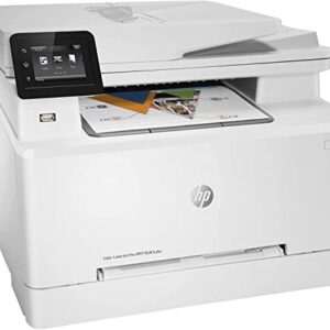 HP Color Laser Jet Pro M283cdw-F Wireless All-in-One Laser Printer, Print Scan Copy Fax, 600x600DPI, 260-Sheet, 22ppm, White, Auto 2-Sided Printing, Remote Mobile Print, Durlyfish USB Printer Cable