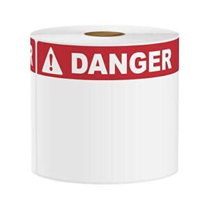 kingston premium die-cut danger labels for duralabel, labeltac, vnm signmaker, safetypro, viscom and others, 4″ x 6″, 200 labels