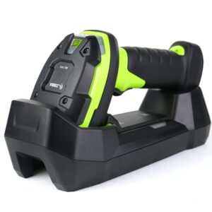 zebra ds3678-sr ultra-rugged industrial grade cordless barcode scanner linear imager – bluetooth, serial, usb connectivity – handheld standard range 1d/2d, with cradle, industrial green – jttands