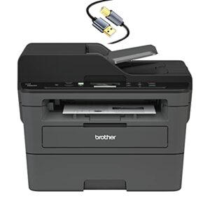 brother dcp-l2550dwc all-in-one wireless monochrome laser printer – print scan copy – 36 ppm, 2400 x 600 dpi, 128mb memory, auto 2-sided printing, 250-sheet, 50-sheet adf, tillsiy printer cable