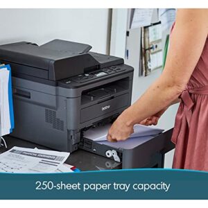 Brother DCP-L2550DWC All-in-One Wireless Monochrome Laser Printer - Print Scan Copy - 36 ppm, 2400 x 600 dpi, 128MB Memory, Auto 2-Sided Printing, 250-Sheet, 50-Sheet ADF, Tillsiy Printer Cable